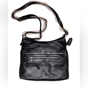 Great American Leather Works made in USA Black Leather Women's crossbody Bag